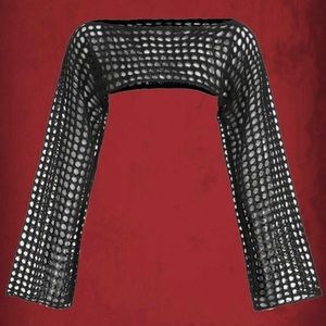 Black knitted 1/4 shirt/sweater long sleeve